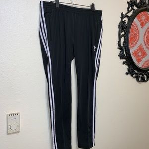 Adidas 3 stripe drawstring track pants - XL